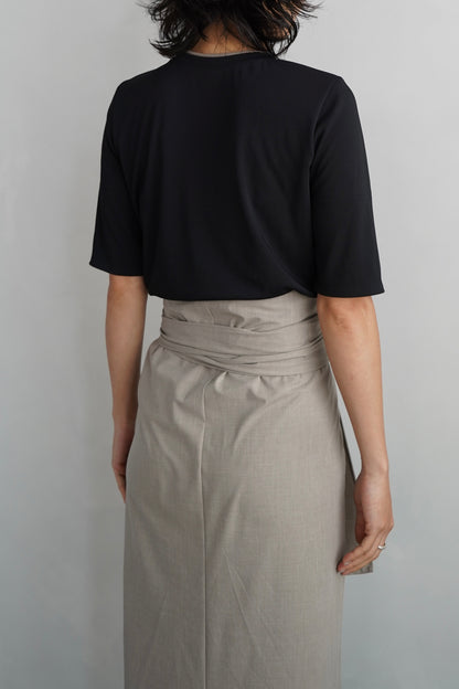 Smooth Tee / BLACK×BEIGE