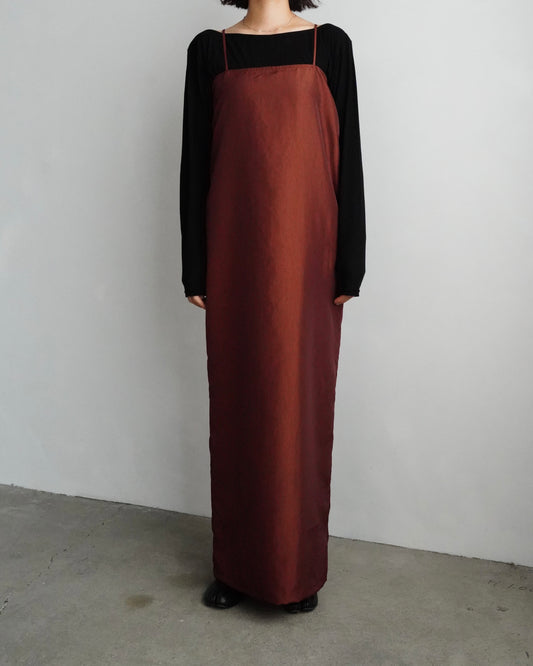 Taffeta Cami Dress / BROWN -10月17日発送-