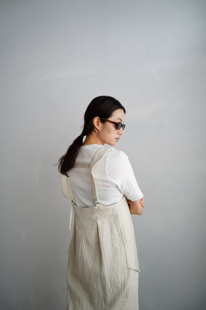 Wrap Stripe Dress / BEIGE -4月30日発送-