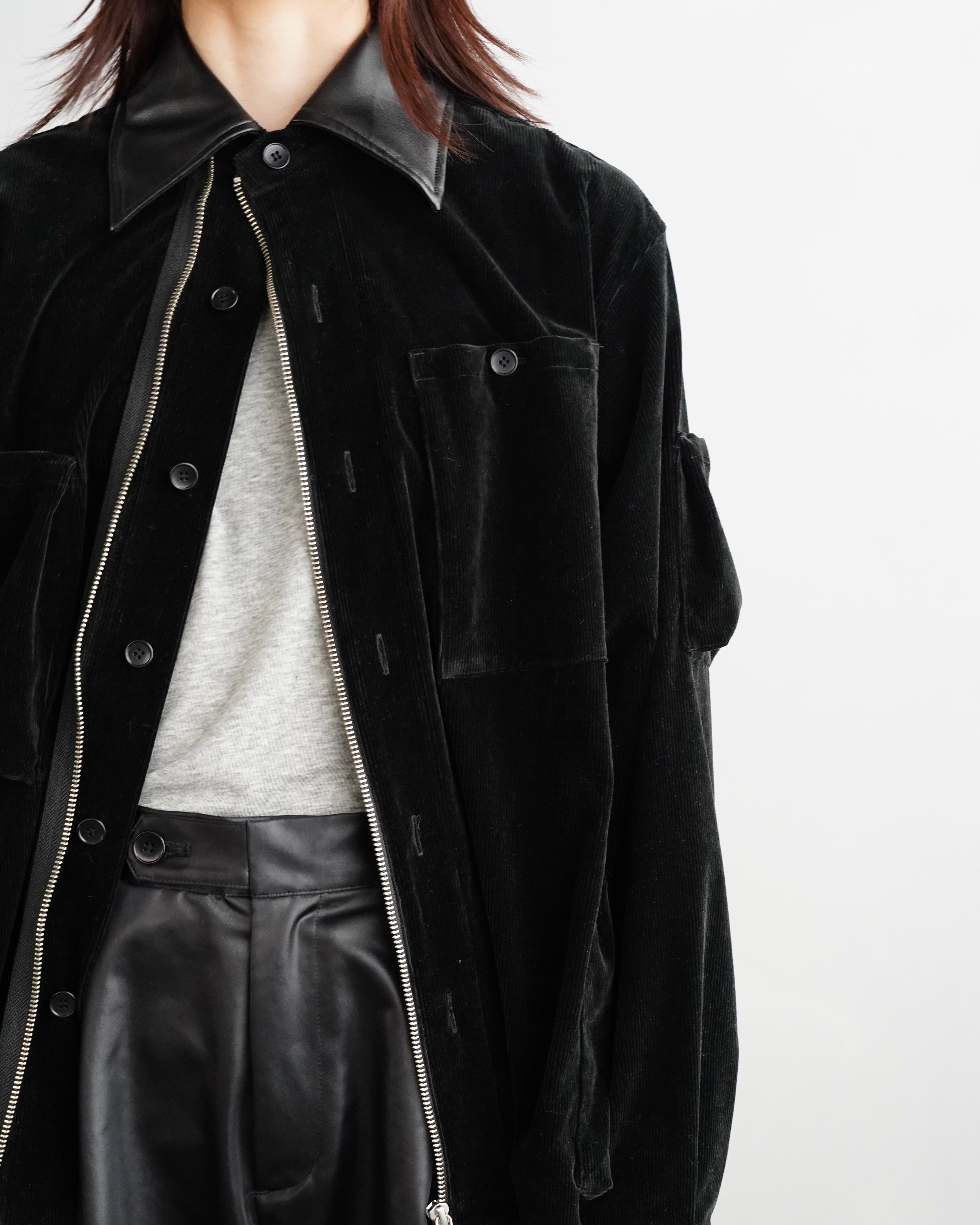 Corduroy Shirt Jacket / BLACK -2月20-25日発送- – &her