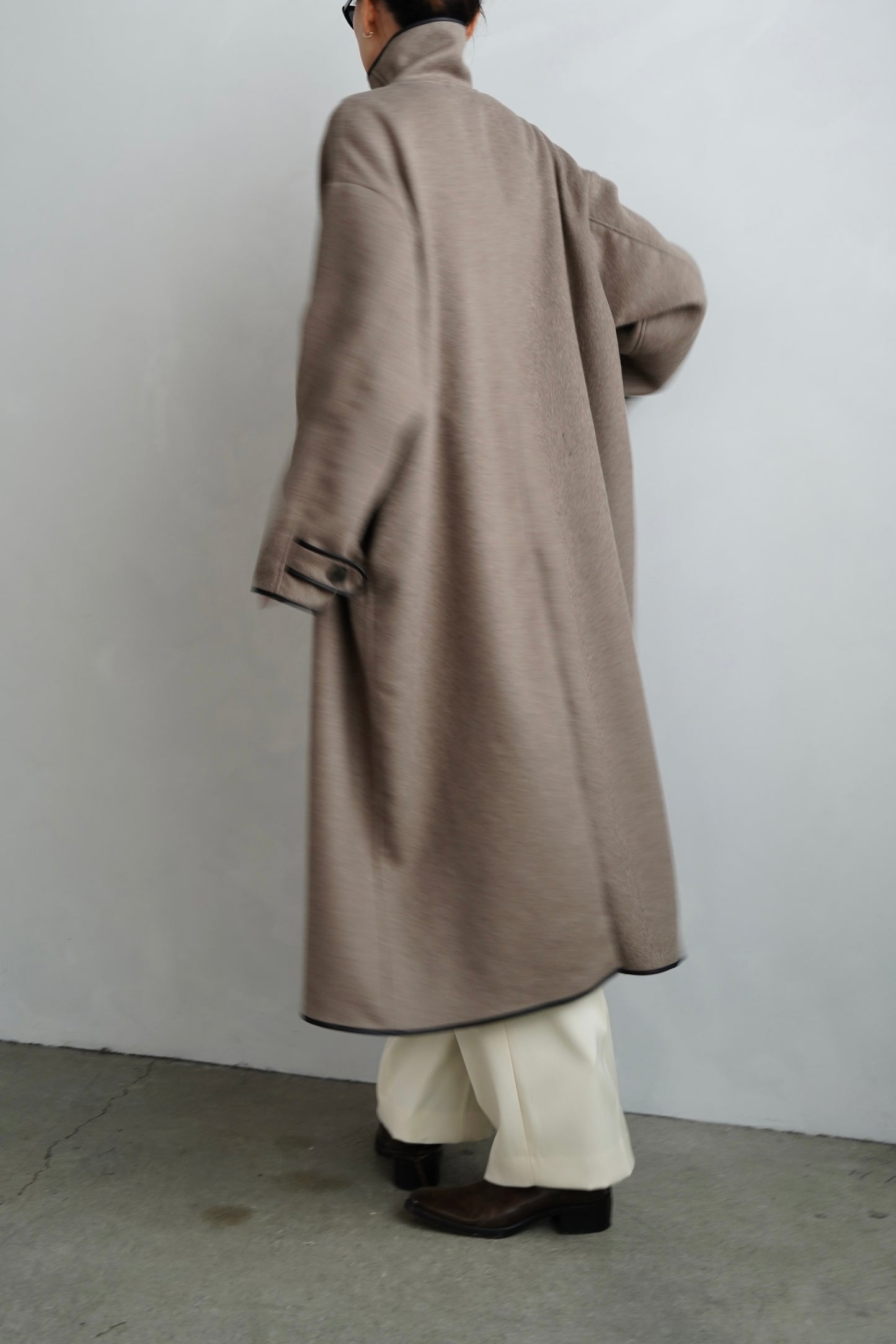 Piping Wool Coat / BROWN -11月上旬発送-