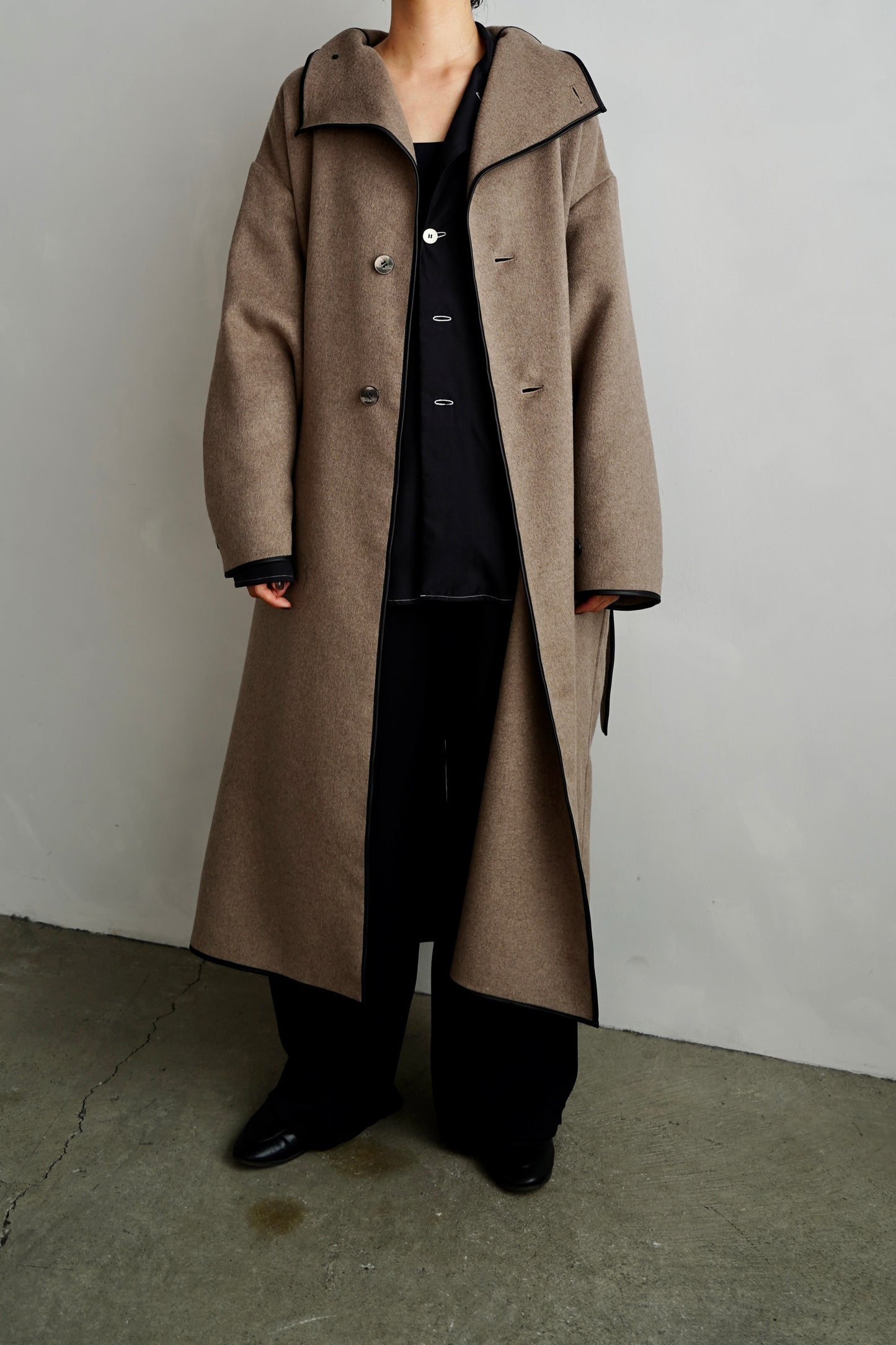 Piping Wool Coat / BROWN -11月上旬発送-