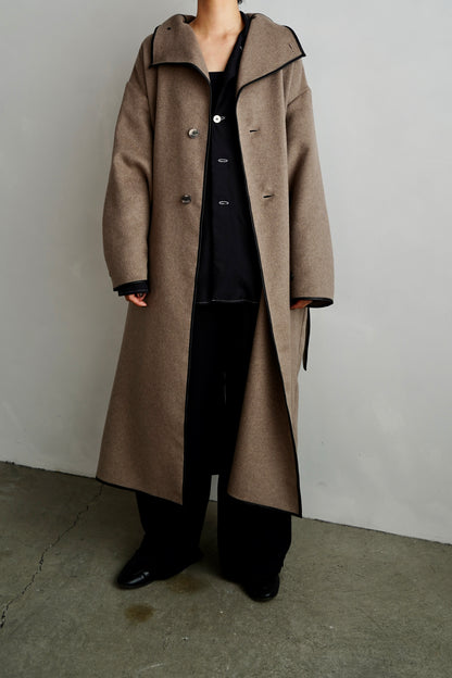 Piping Wool Coat / BROWN -11月上旬発送-