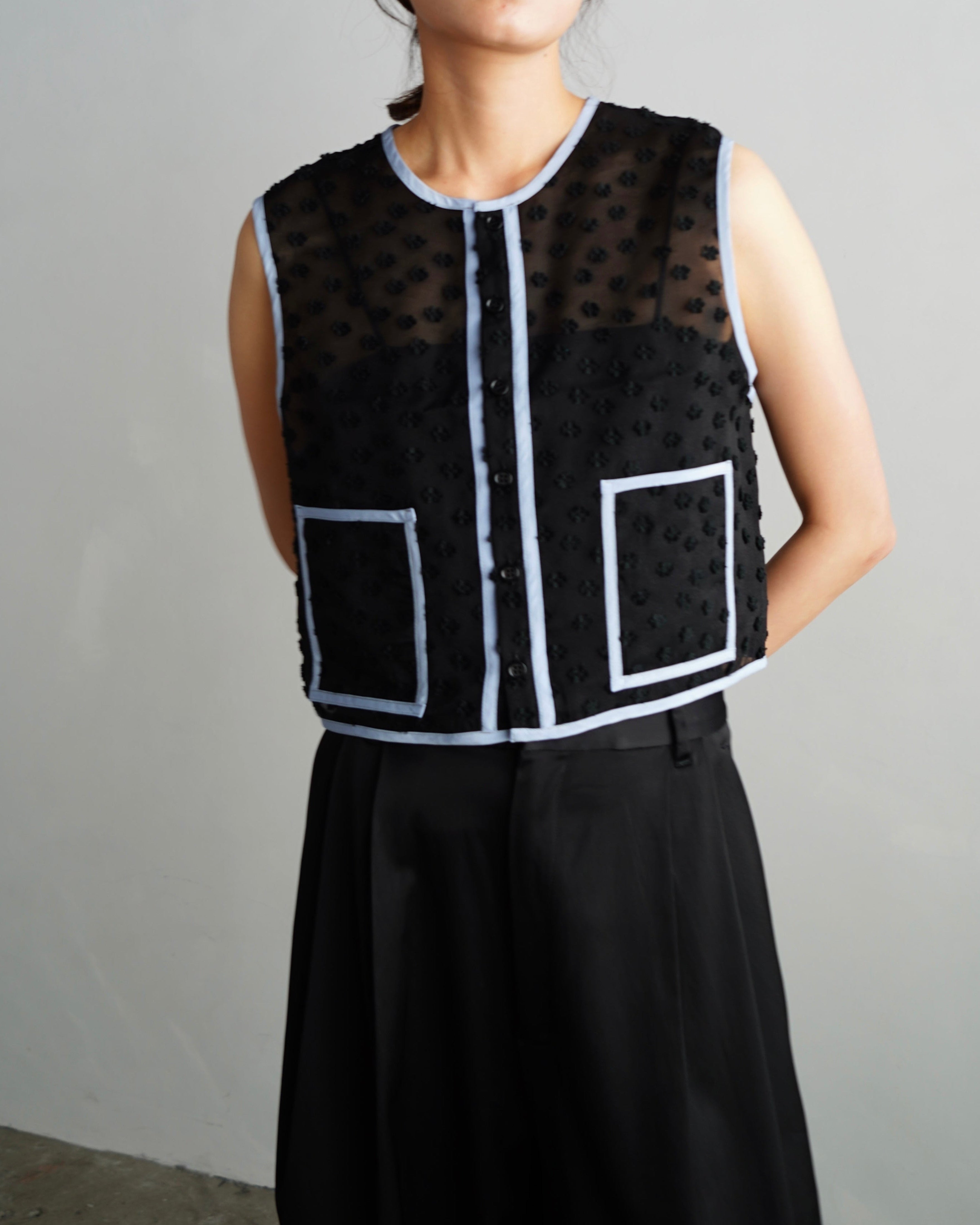 None / | 2024SS | EENK / インク YONITA Lace-trim Vest レース ベスト | S | ブラック | レディース None / | 2024SS | EENK / インク YONITA Lace-trim Vest レース