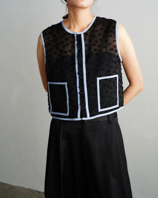 Cut Lace Vest / BLACK -5月1日発送-