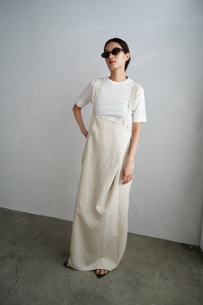 Wrap Stripe Dress / BEIGE -4月30日発送-