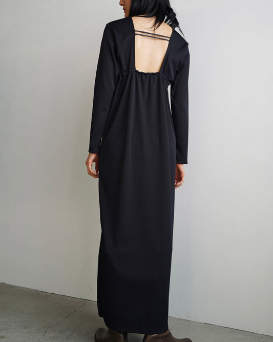 Backopen Rib Onepiece / BLACK