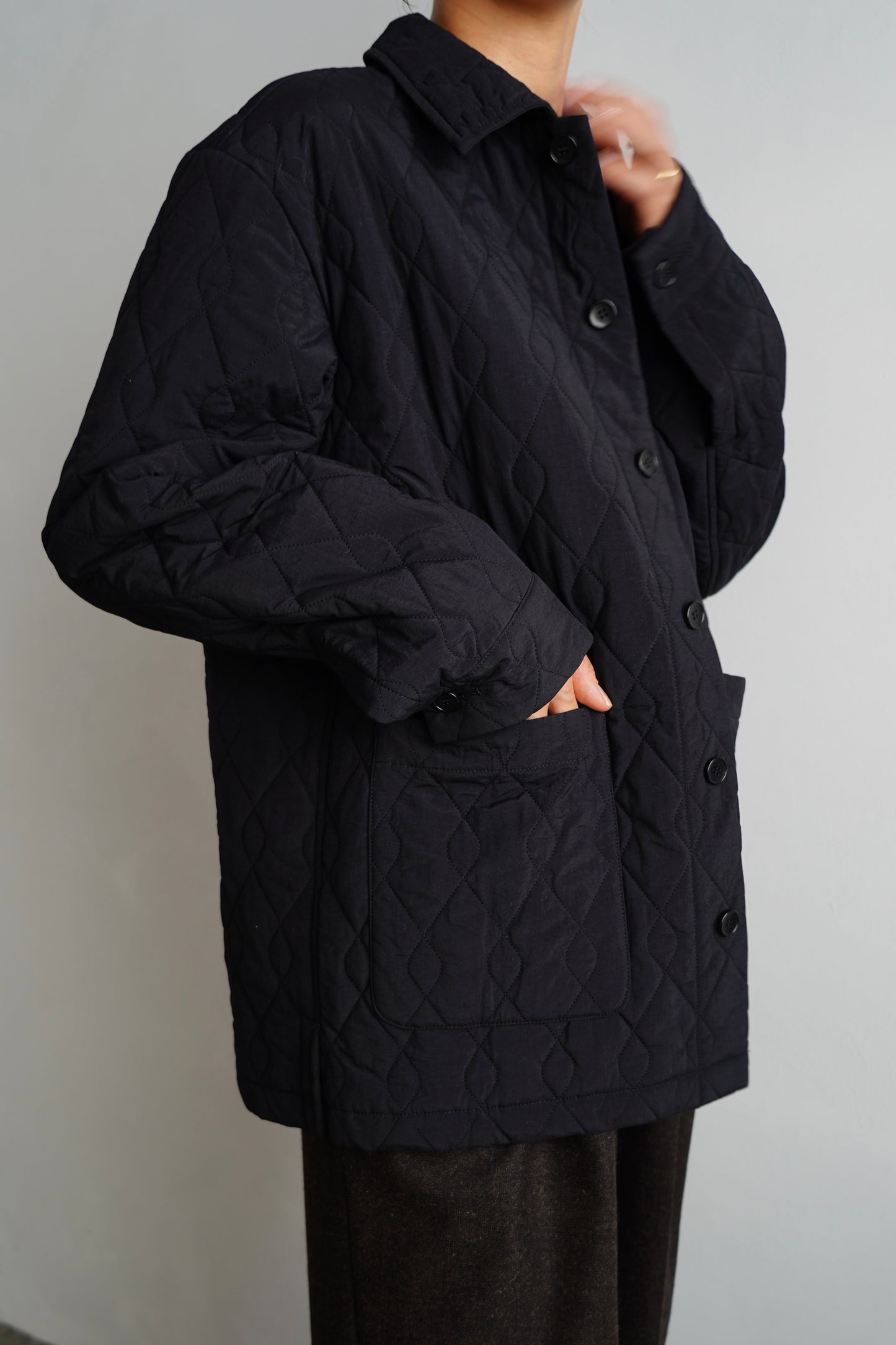 Quilted Middle Jacket / BLACK