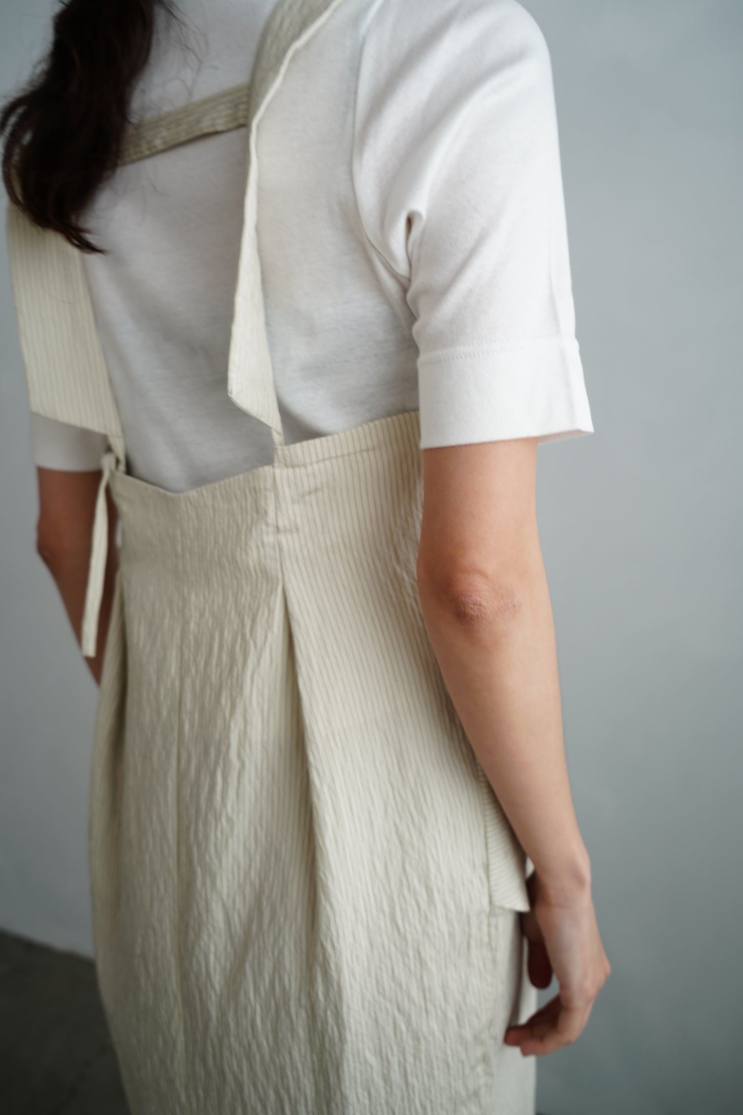 Wrap Stripe Dress / BEIGE -4月30日発送-