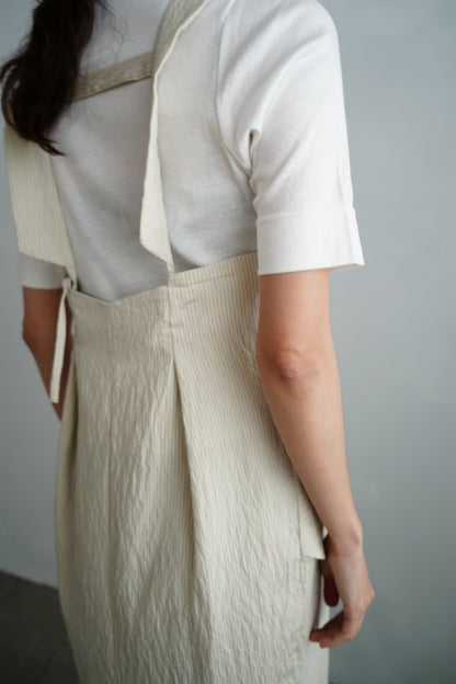 Wrap Stripe Dress / BEIGE -4月30日発送-