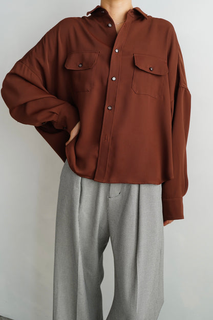 Silky Utility Shirts / BROWN -10月22日発送-