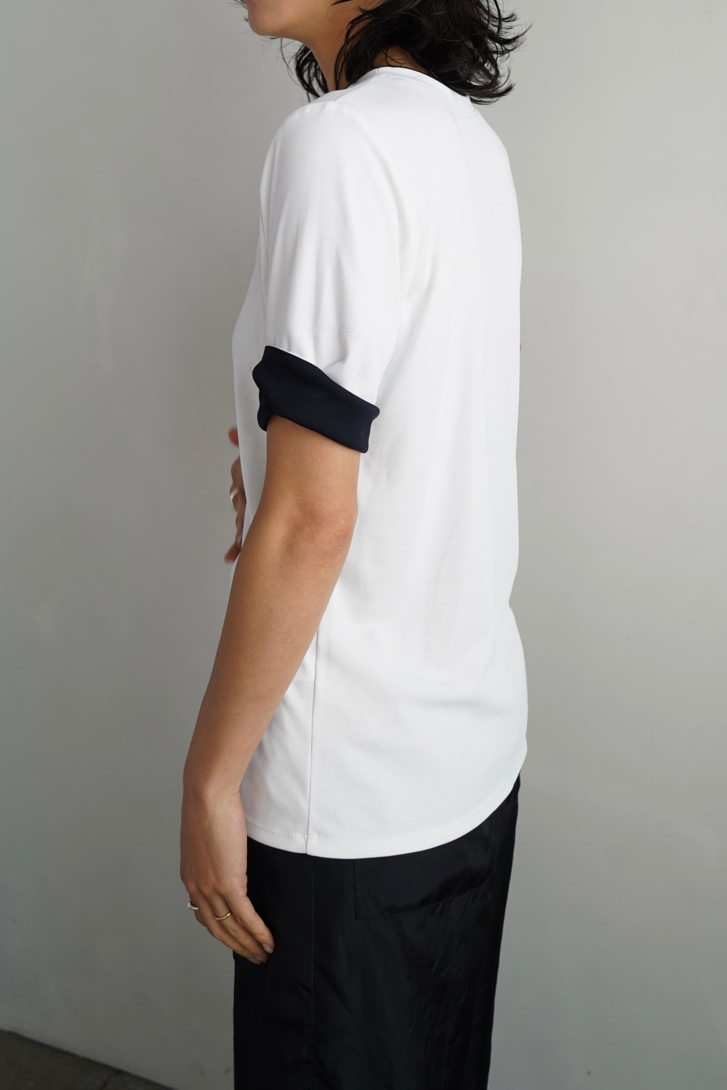 Smooth Tee / WHITE×NAVY
