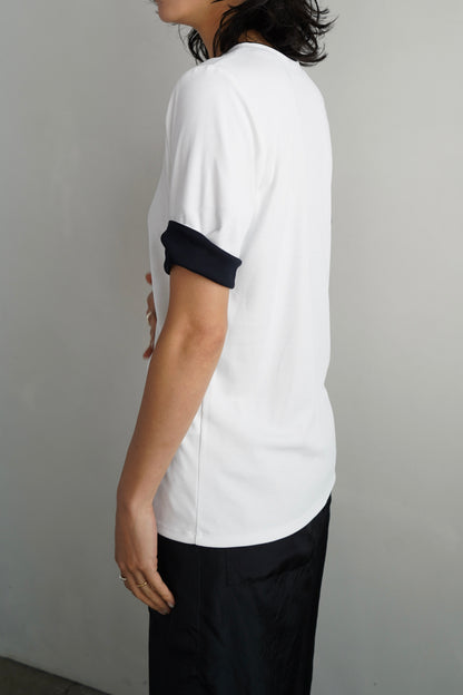 Smooth Tee / WHITE×NAVY