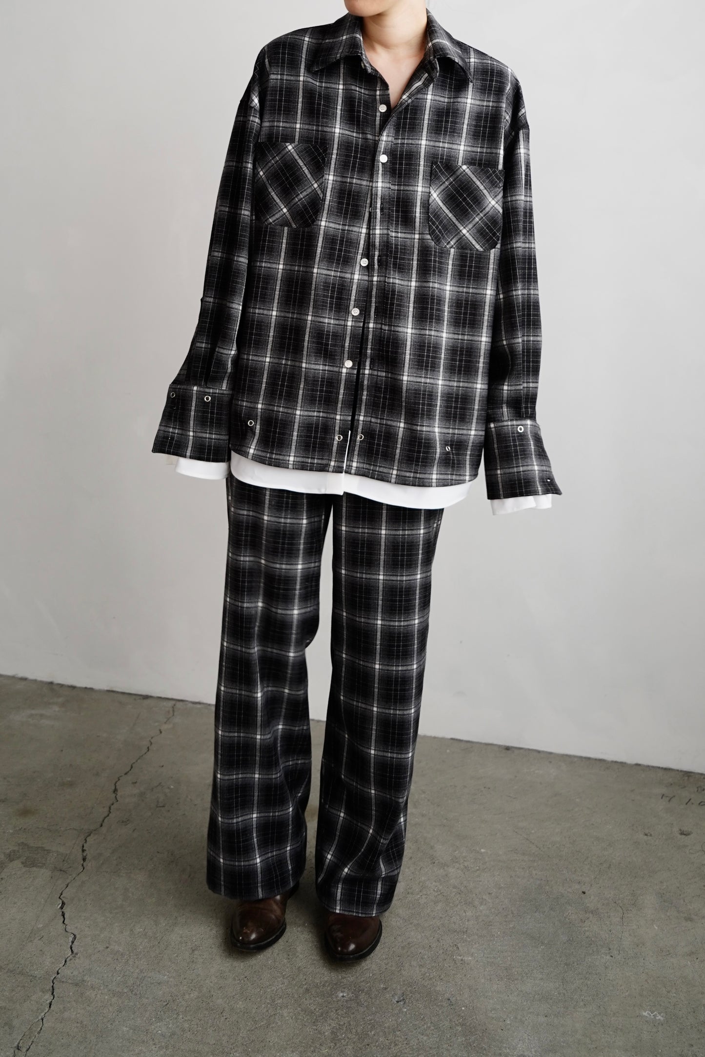 Overlay Check Pants / GRAY -10月13-16日発送-