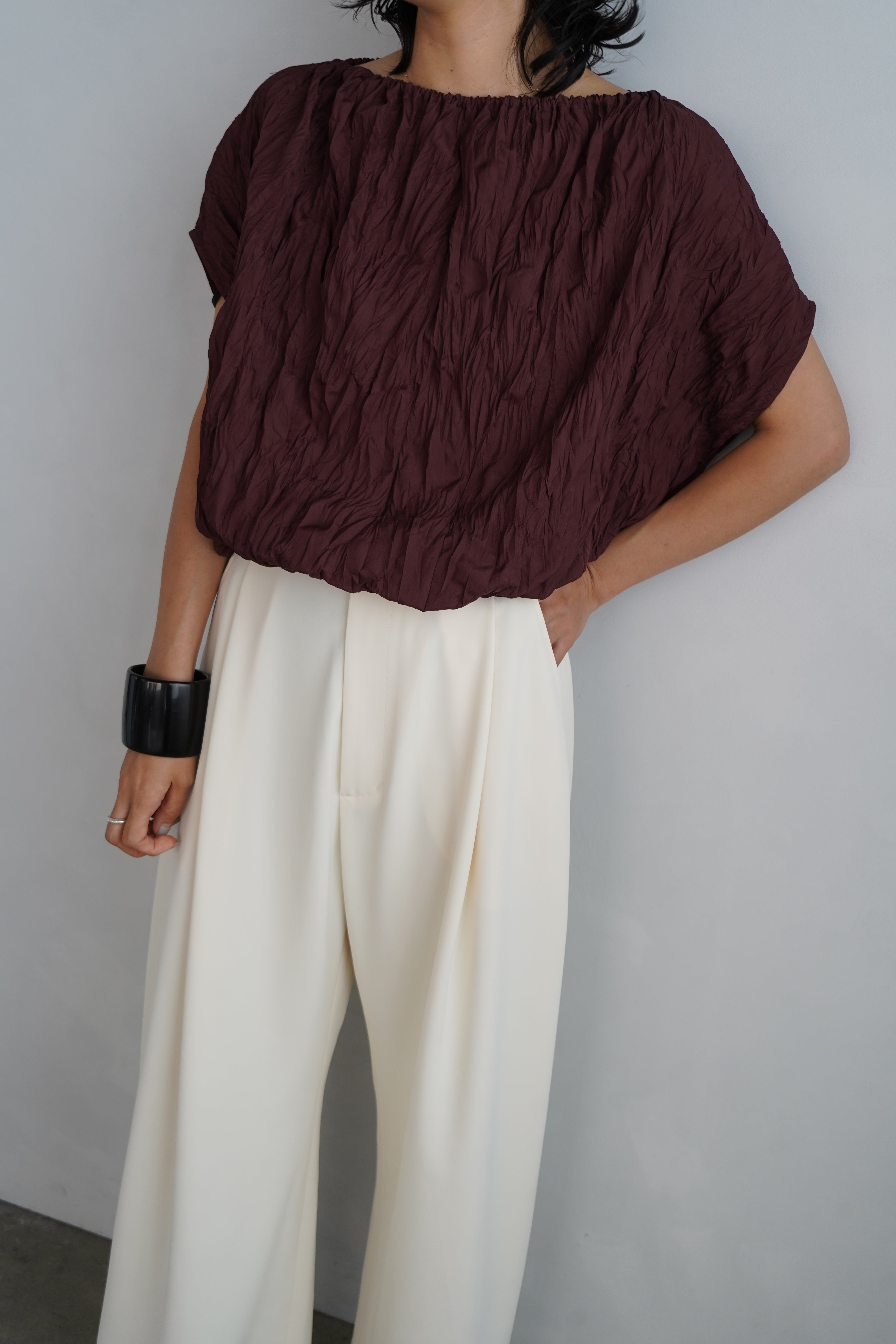 【saaaxx】＆her Balloon Top /バルーントップス Balloon Top / BROWN – &her