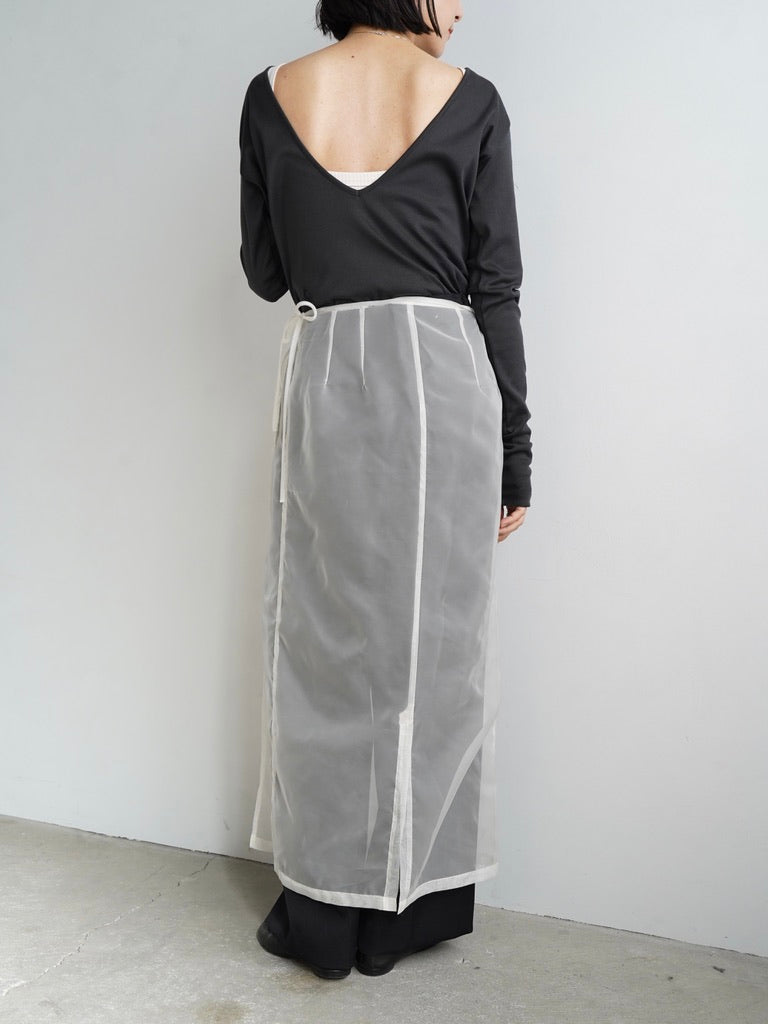 Organdy Sheer Wrap Skirt / OFFWHITE – &her