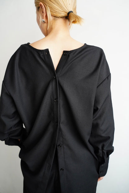 Nocollar Strap Shirts / BLACK -9月20−25日発送-
