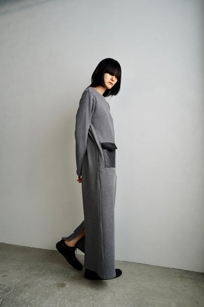 Rib Jersey Dress / CHARCOAL -7日以内発送-