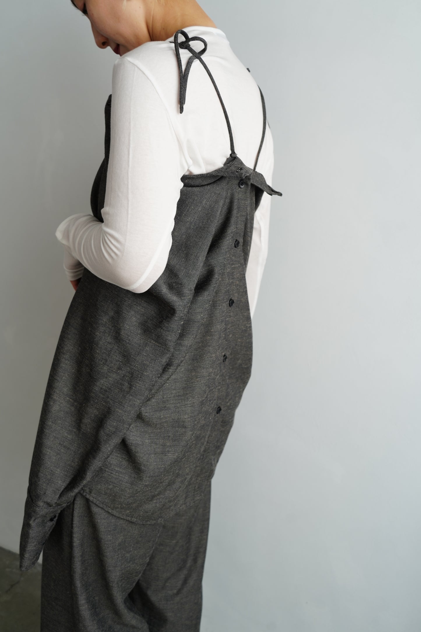 Nocollar Strap Shirts / GRAY -9月20−25日発送-