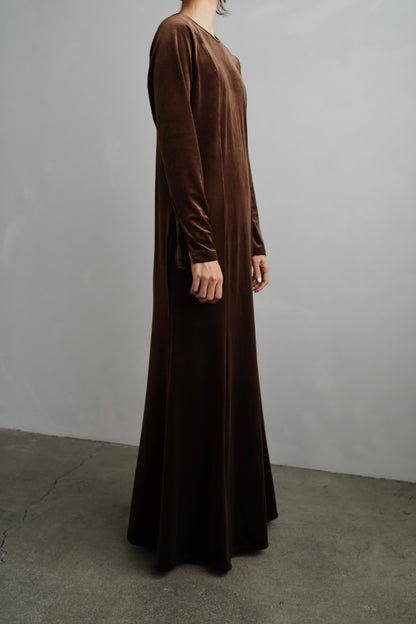 Velour Backopen Dress / BROWN -12月15日発送-