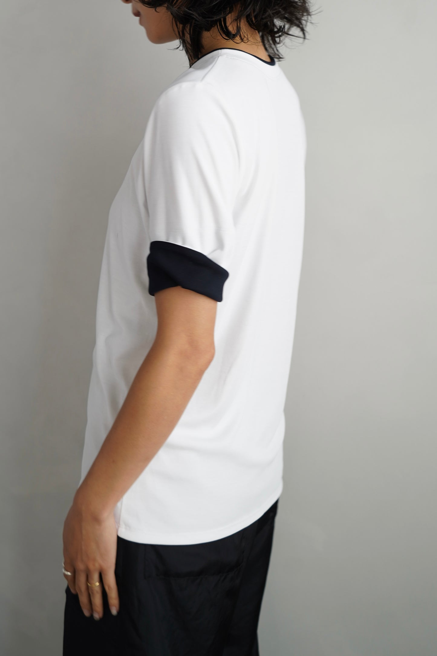 Smooth Tee / WHITE×NAVY