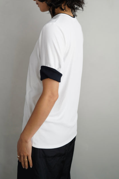 Smooth Tee / WHITE×NAVY