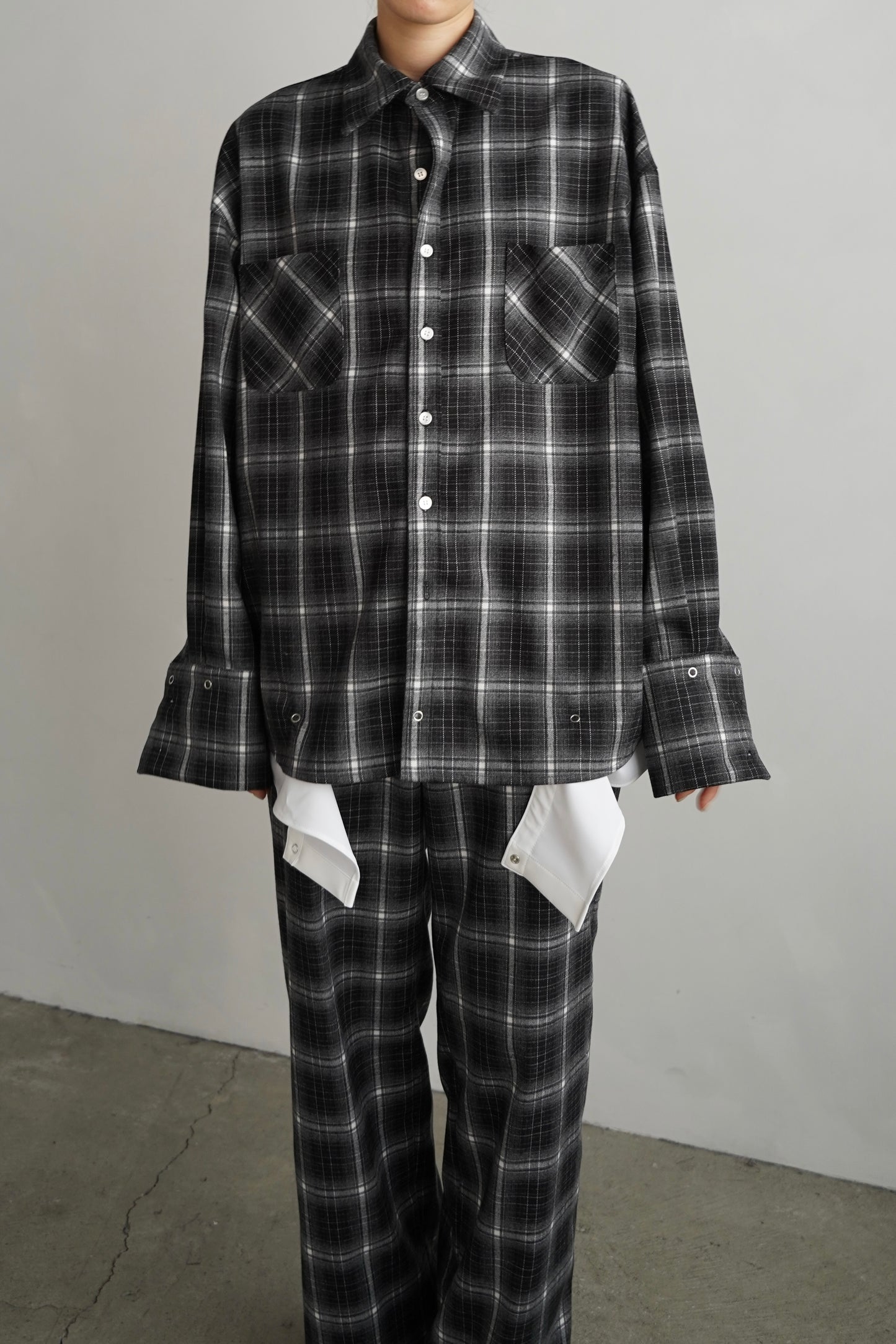 Overlay Check Shirt / GRAY -10月13-16日発送-