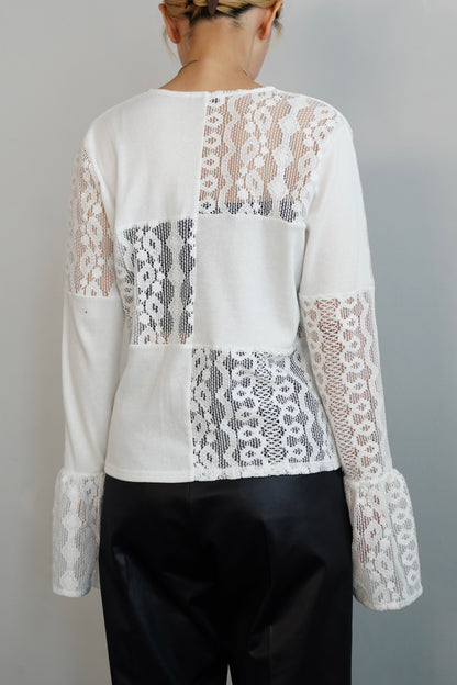 Lace cardigan / WHITE -10月10-15日発送-