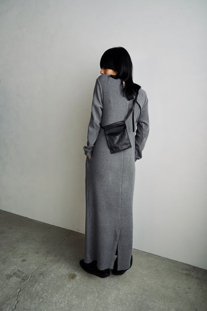 Rib Jersey Dress / CHARCOAL -7日以内発送-