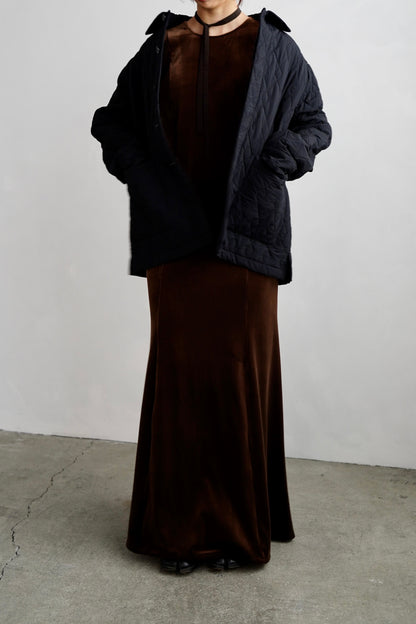 Velour Backopen Dress / BROWN -12月15日発送-