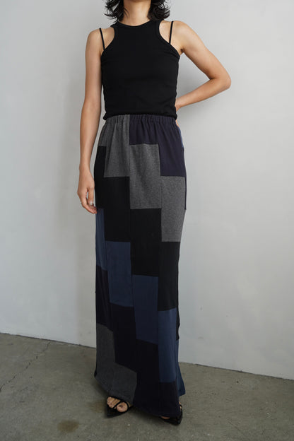 Patchwork Skirt / NAVYBLACK -8月5-10日発送-