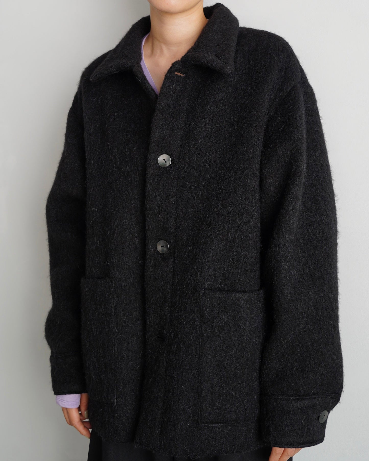 Soft Shaggy Jacket / BLACK -11月上旬発送-