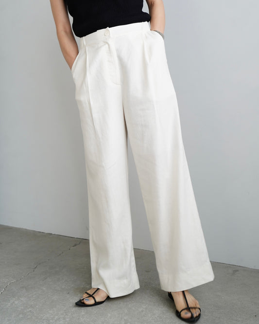 Rayon Linen Pants / OFFWHITE -5日以内発送-