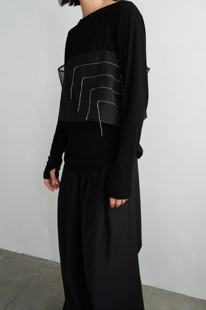 Organdy Draw Cami / BLACK -9月20-25日発送-