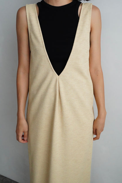 Vneck Jersey Dress / BAMBOO -9月15-20日発送-