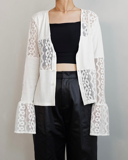 Lace cardigan / WHITE -10月10-15日発送-