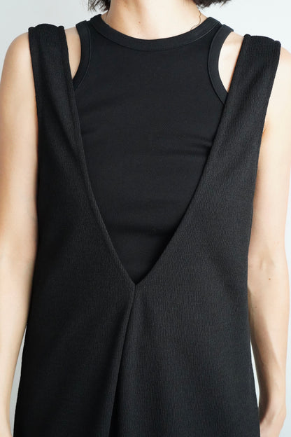 Vneck Jersey Dress / BLACK -9月15-20日発送-
