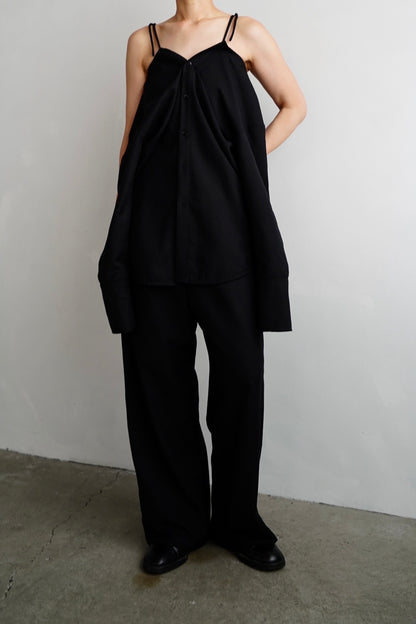 Nocollar Strap Shirts / BLACK -9月20−25日発送-