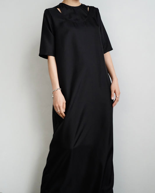 Silky Tack Dress / BLACK -5日以内発送-