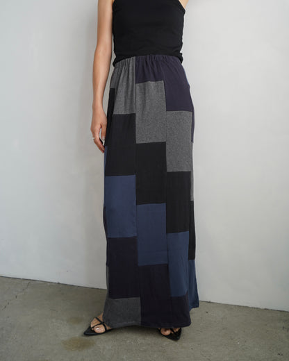 Patchwork Skirt / NAVYBLACK -8月5-10日発送-