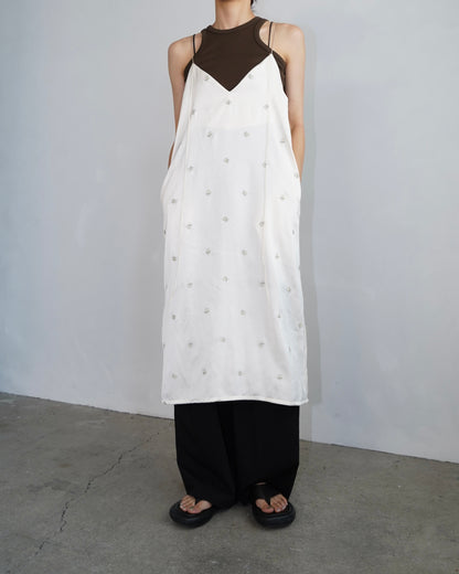 Stitch Flower Cami Dress / OFFWHITE -8月3-7日発送-