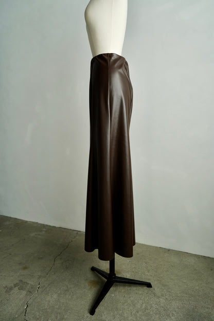 Artileather Draping Skirt / BROWN -12月5日発送-