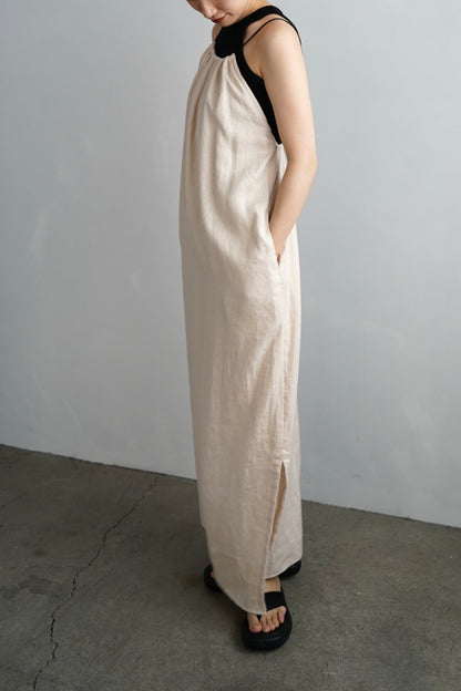 Linen Halter Dress / IVORY -7月10日発送-