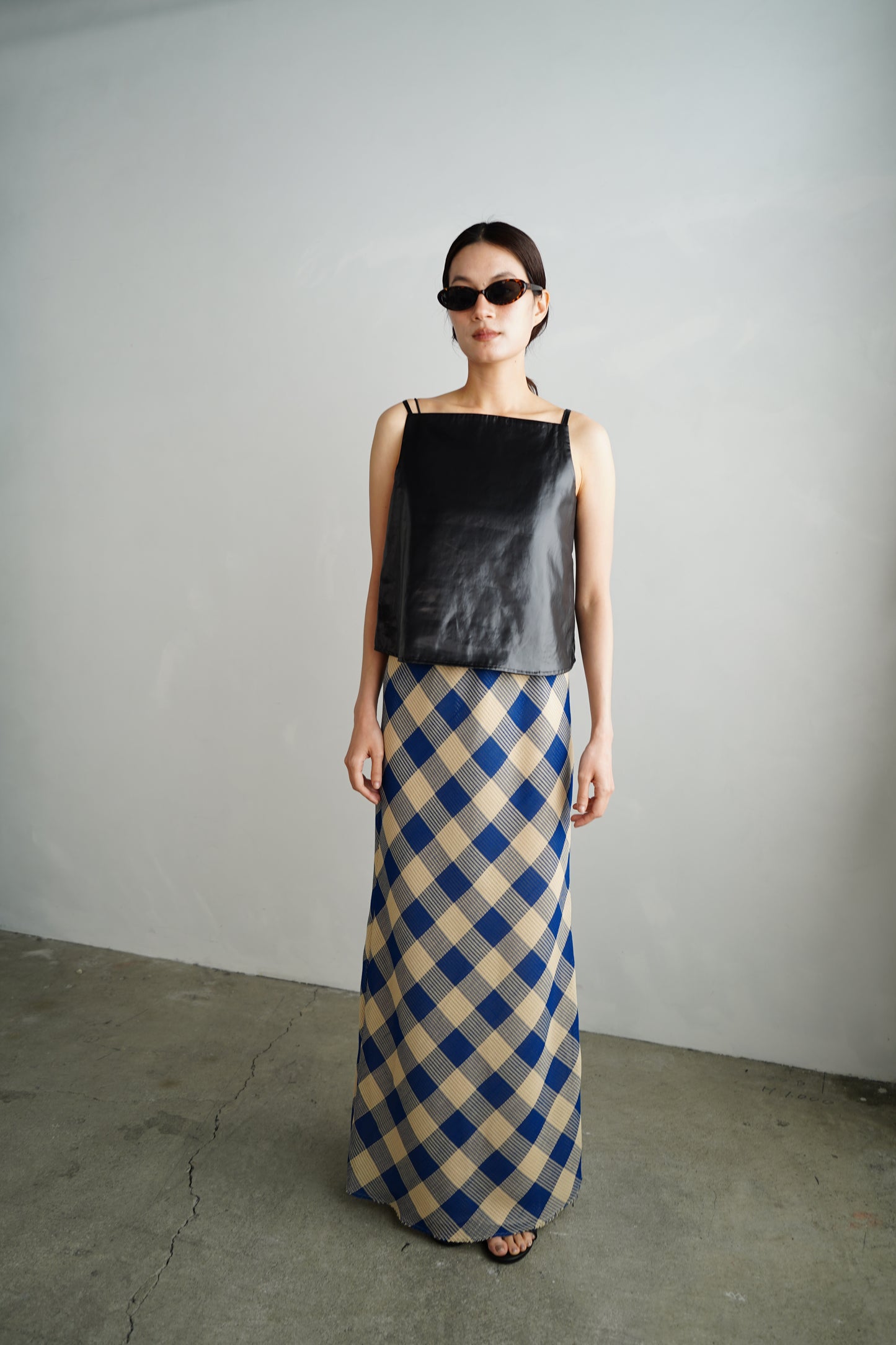 【ラスト1点】Mesh Plaid Skirt / BLUEYELLOW