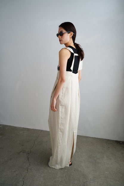 Wrap Stripe Dress / BEIGE -4月30日発送-