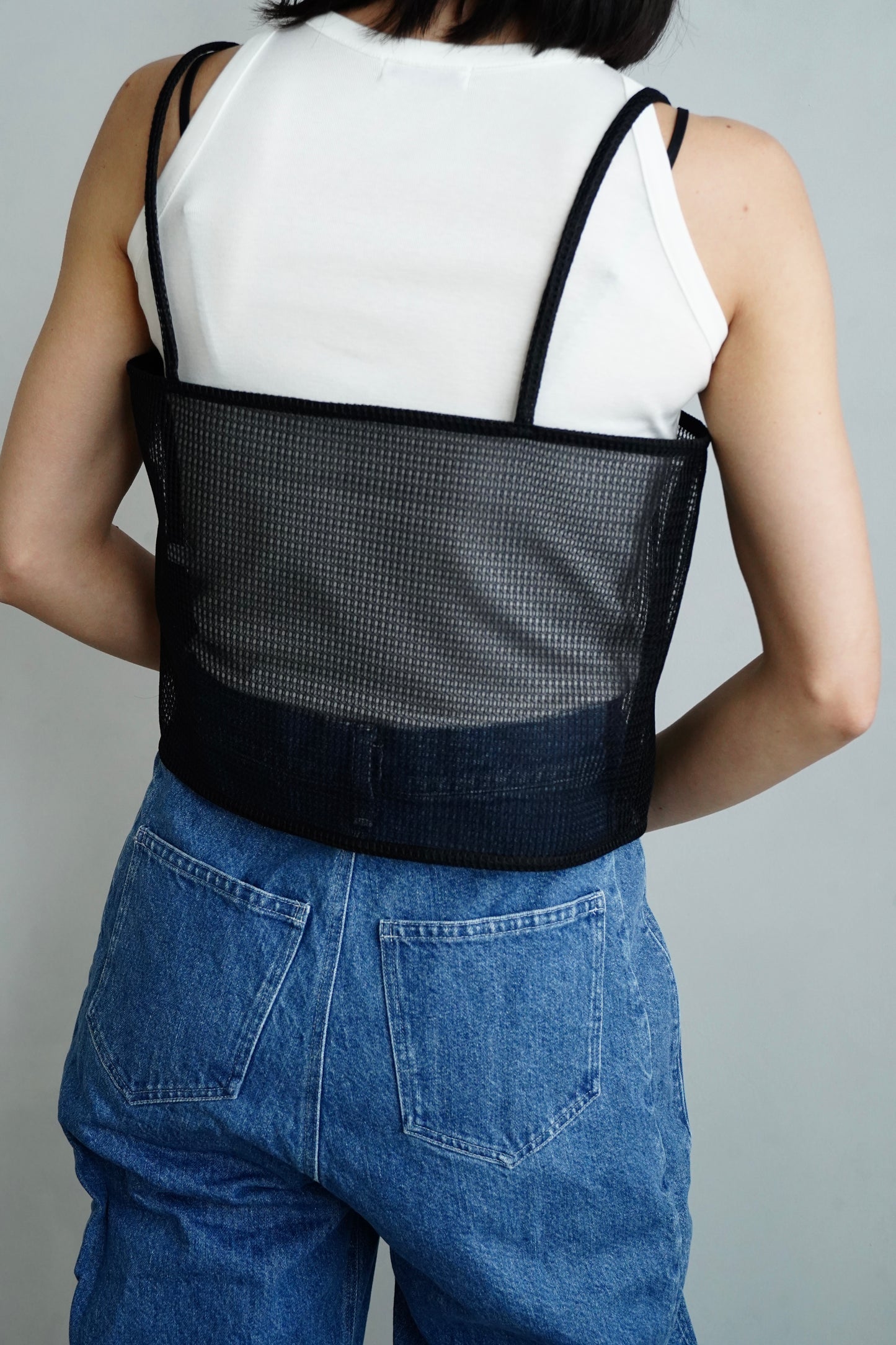 Double Mesh Cami / BLACK