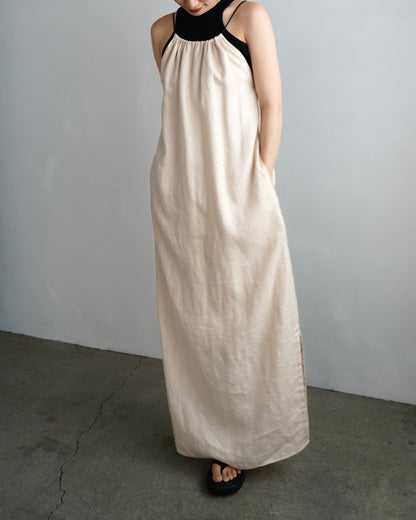 Linen Halter Dress / IVORY -7月10日発送-