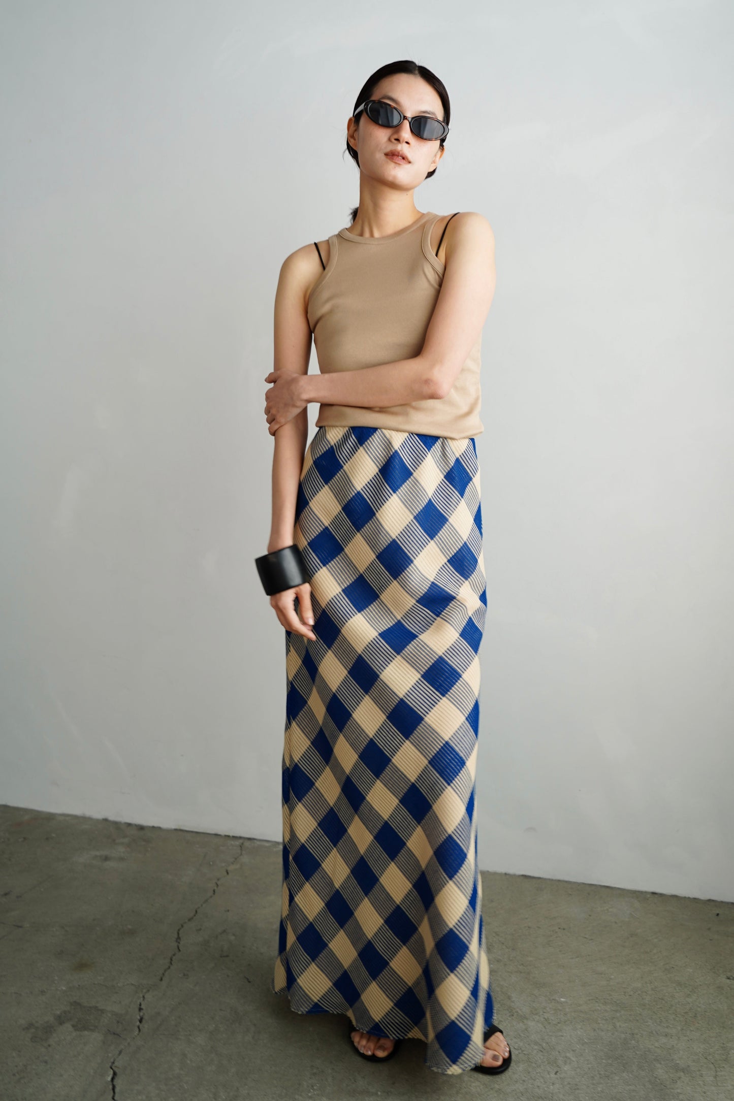 【ラスト1点】Mesh Plaid Skirt / BLUEYELLOW