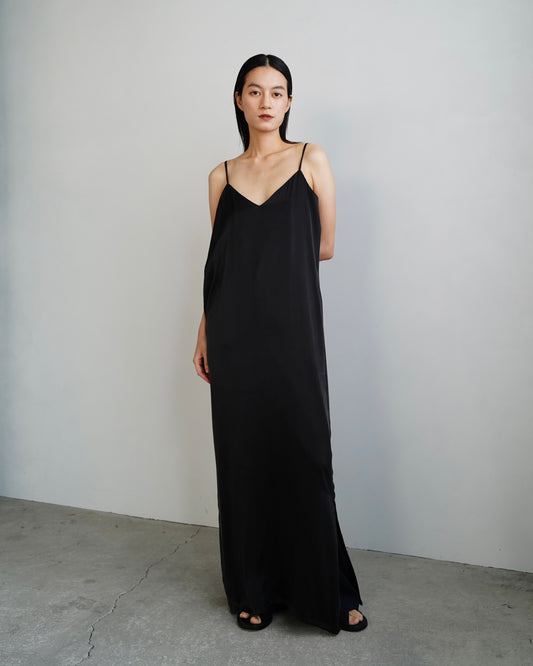 Silk Cami Dress / BLACK -5日以内発送-