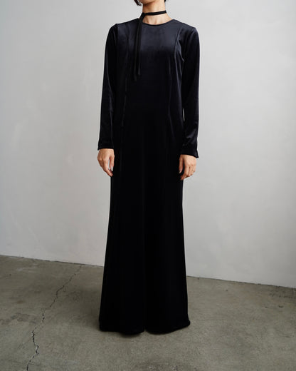 Velour Backopen Dress / BLACK -12月15日発送-